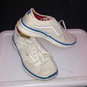 White vans running shoes